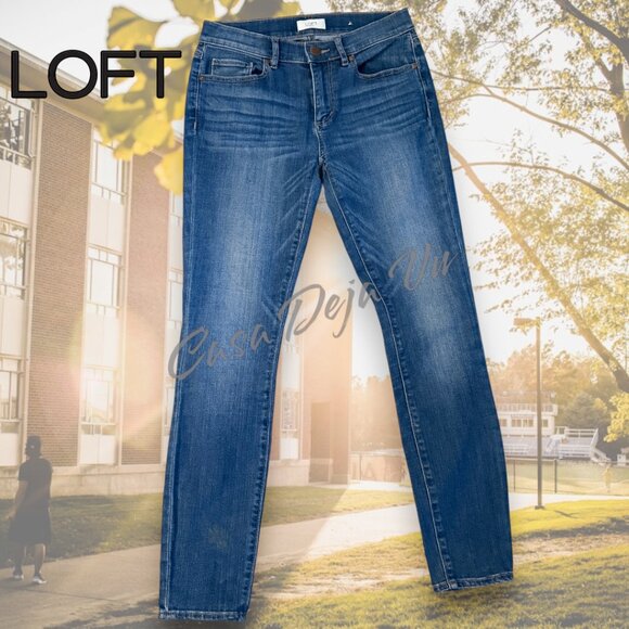 LOFT Denim - LOFT High Medium Wash High Rize Stretchy Skinny Cotton Jeans